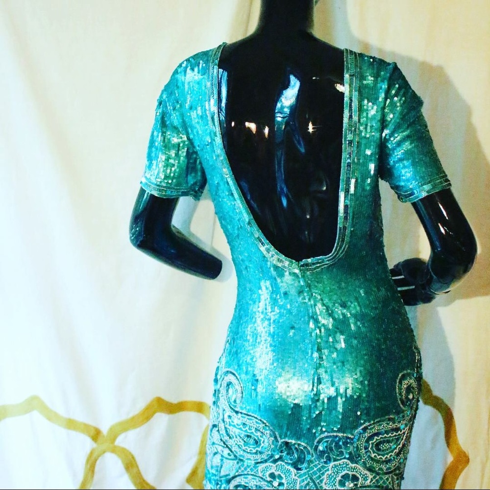 Vintage 90’s Sequined Backless Cocktail Dress